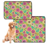 3 Pack Dog Pee Rug Washable Dog Mat Anti Slip Mat for Sofa 20x24in Boho Multi Tone Bloom
