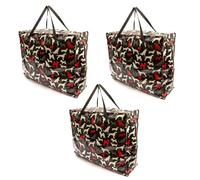 3 PACK Dog Print Design 75x60x25cm Heavy Duty Laundry Bags X-Large With Zip Durable Reusable Foldable Waterproof Strong Clothing Wardrobe Storage Moving House Shopping Toy Decorations Bags