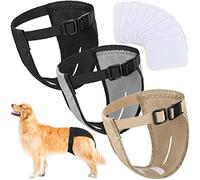 3 Pack Dog Season Pants Female Dog Nappies with 9 Sanitary Pad Adjustable Protective Trousers for Period Female pet Heat Monthly Bleeding Physiological Washable Puppy Season Pants(X-Large)