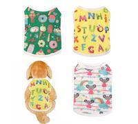 3-Pack Dog Shirts Breathable Summer T-Shirts Printed Sweatshirt Soft Tank Top Sleeveless Vest Dog Clothes Fashion Apparel for Puppy, Small Dogs, Cats (Green, L)
