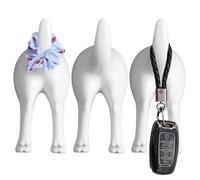 3 Pack Dog Tail Hooks - Traceless, Punch-Free, Cute Strong Stickers, Decorative Small Hooks for Kitchen Cabinet Walls, Wall Hangers, 3 Towel Organiser, Hat Hanger - Multifunctional