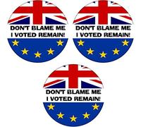3 Pack - Don't Blame Me, I Voted Remain - 59mm Badge Referendum/Brexit/European Union EU Vote Leave