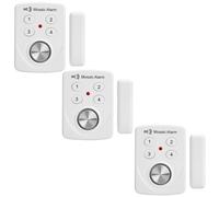 3 Pack Door Alarms with Delay When Left Open 130db Window Break Sliding Siren Vibration Detect Sensor for Home, Apartment Security. Keypad Intruder Burglar Entry Alert. Pool Alarm for Kids Safety
