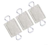 3 Pack Door Silencers Cotton Noise Reducing Door Stopper with Elastic Stripe - For Quiet Home School Library Nursery Beige 10x8cm