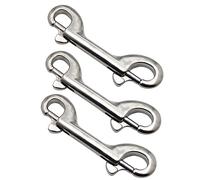 3 Pack Double Ended Bolt Snap Hook Stainless Steel 115 mm Heavy Duty Trigger Snaps Silver Lobster Clasp Fastener Clip for Purse Key Chain Dog Leash Collar DIY Handmade Crafts