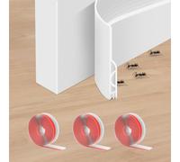 3 Pack Draft Excluder for Doors, 3 x 39 Inch Door Sealing Strip, Adhesive Door Sweep for Bottom, Soundproof Exterior and Interior Underdoor Stopper Blocker Gap Filler to Block Storm Dust Gray(White)