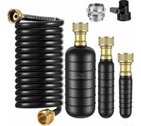 3-Pack Drain Bladder Kit for 1 to 6 Inch Pipes, High Pressure Water Unclog Tool with 10ft Hose and Valve for Main Sewer Line, Bathroom Si(Black)