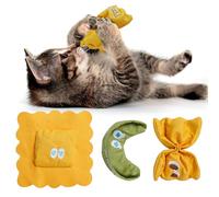 3 Pack Dumpling Catnip Toys for Indoor Cats, Interactive Cat Toys Filled with 100% Organic Catnip, Plush Chew Toys for Kittens, Teething Soft Catnip Toys for Cats