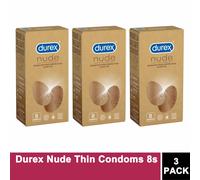 3 PACK - Durex Nude Sensation Ultra Thin Condoms Pack of 8 - Total 24 Condoms