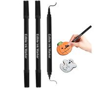 3 Pack Edible Black Pens, Dual Tips Edible Pens for Cake Decorating | Icing Cards and Icing Pen for Cake Decorating, Cookies, Frosting and Fondant, Edible Pens Safe for Home & Professional Bakers
