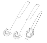 3-Pack Egg Whisk Set with Stainless Steel Hand Whisk and Clip-On Egg Yolk Separator Tool - Dense Wire Whisks for Efficient Mixing, Silver Kitchen Gadgets, Durable Design