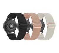 3 PACK Elastic Solo Loop for Garmin Venu SQ Straps/Vivoactive 5/3 Watch Strap Women Men, 20mm Soft Stretchy Nylon Sport Bands for Garmin Venu 2 Plus/Forerunner 245/55/158