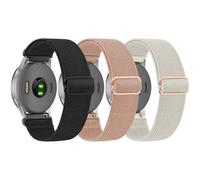 3 Pack Elastic Solo Loop Strap for Garmin Venu 3S, Forerunner 265S, 935 - 18mm Soft Stretchy Nylon Sport Band for Approach S5 S6 S20 for Women Men