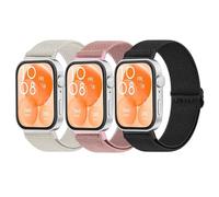【3 PACK】 Elastic Straps for Huawei Watch Fit 4/4 pro/Fit 3, Stretchy Adjustable Nylon Stylish Wristband Nylon Replacement Band 3-Pack 01
