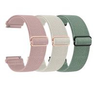 3-PACK Elastic Watch Straps for Women Men, 18mm Adjustable Soft Nylon Stretchy Quick Release Band for Samsung Galaxy Watch/Garmin/Fossil/Amazfit/Huawei Replacement Watch Band 3-PACK 03