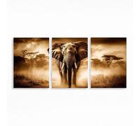 3 Pack Elephant Diamond Art Kits Adults, 5D DIY Africa Diamond Painting Full Drill Kits 12x18in Rhinestone Paint by Numbers, Crystal Art Embroidery Cross Stitch for Home Decor Gifts for Women PZSH3063