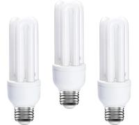 3 Pack Energy Saving 11W, 11W=60W E27 ES CFL Light Bulbs, Edison Screw CFL Light Bulbs, Compact Fluorescent Light Bulb, Daylight 6400K