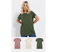 Yours Curve 3 Pack & White Essential T-Shirts - Women's - Plus Size Curve