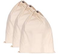 3-Pack Extra Large Laundry Bags ~ 91cm X 61cm Drawstring 100% Cotton Storage Bags Machine Wash and Reusable Travel Bag ~ Laundry Basket lining