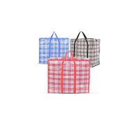3 Pack Extra Large Laundry Storage Bags, Durable Storage Bags With Zips Nylon Checkered Waterproof Reusable Shopping Bag, Box Shape Clothes Bag for