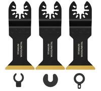 3 Pack Extra-Long Reach Oscillating Saw Blades, High-Carbon Steel with Titanium Coating, Titanium Multi Tool Blades for Wood, Metal, Plastic, DIY Professionals