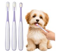 3 Pack Extra Soft Mini Dog Toothbrush for Small Dogs & Puppies | Gentle cleaning with extra-soft bristles. Curved handle & grip. Ideal for Yorkie, Chihuahua, tiny breeds & puppies