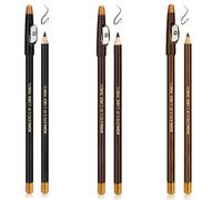 3 Pack Eyebrow Pencil Set with Sharpener, Waterproof Long Wear Brow Pencil in Black Dark Brown and Light Brown, Easy to Apply for Natural Looking Brows and Everyday Makeup (#3pcs)