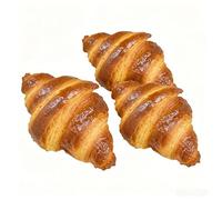 3 Pack Fake Croissants, That Look Real, Artificial Bread Decoration, Food Model Photography Props For Home Restaurant Cake Shop