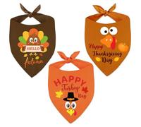 3 Pack Fall Dog Bandanas Thanksgiving Dog Bandanas with Cute Thanksgiving Turkey Patterns Adjustable Triangle Accessories Scarf for Small Medium Large Dogs Cats Pets