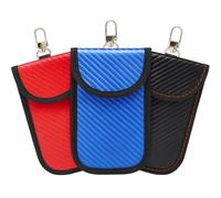 3 Pack Faraday Pouch For Car Keys, RFID Signal Blocking Bag, Anti-Theft Key Fob Protector for Vehicle Security （Black、Red &Blue）