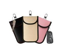 3 Pack Faraday Pouch For Car Keys, RFID Signal Blocking Bag, Anti-Theft Key Fob Protector for Vehicle Security (Pink, Gold & Black)