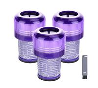 3 Pack Filter Replacement for Dyson V12 Detect Slim, V12 Slim Absolute, V12 Slim Motorhead,V12 Detect Slim Fluffy,3 Filters and 1 Clean Brush,Compare to Part 971517-01