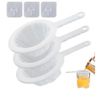 3 Pack Fine Mesh Strainers, Small Strainers for Kitchen Ultra-fine Nylon Mesh Sieve Colander-Skimmer with Handle Sieve Sifters for Food Tea Rice Coffee Oil Noodles Fruits Vegetable 100/200/400 Mesh