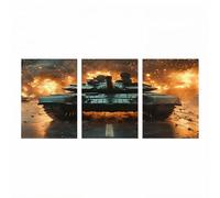 3 Pack Flame Diamond Art Kits Adults, Tank Diamond Painting, DIY Crystal Art Kits for Adults, Full Drill Paint by Numbers 30 x 20In x 3, Rhinestone Cross Stitch Embroidery Crafts Room Decor ZSHS-2947