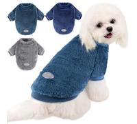 3 Pack Fleece Dog Sweatershirt for Small Medium Large Dogs (Grey+Blue+Navy, S (Back: 9.84",Chest: 14.57", Neck: 10.24"))