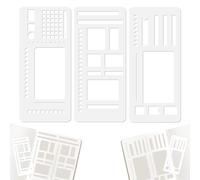 3 Pack Flexible Stencils for Notes and Drawings, Reusable Drawing and Checklist Stencils for Bullet Journals, Bookmarks, Planners, Banners, Lines and Lists - Dot Grid Stencil