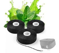 3 Pack Floss Refill Compatible with Burst Refillable Dental Floss Dispenser, Mint Flavor Bamboo Charcoal Floss for Food Residues Removal, Waxed, BPA-Free, 3 x 54 Yds