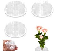 3 Pack Flower Frog, Plastic Flower Frogs for Arrangements, Transparent Kenzan Flower Frog with Suction Base, Ideal for Weddings, Home Decor, and Ikebana Art（2x7cm）