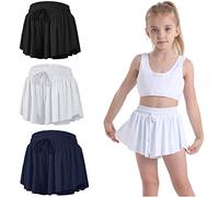 3 Pack Flowy Butterfly Shorts Skirts for Girls Tennis Cheer Stuff Athletic Preppy Running Sports Skirt for Teen Girls, Pack of 3 (Black, White, Navy), 12