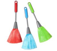 3 Pack Fluffy Microfiber Mini Dusting Wand, Delicate Cleaning Brush for Kitchen, Laptop, Keyboard, Computer Screen, Multi-Purpose Soft Duster Tool in Blue Green Red
