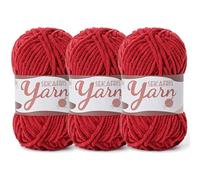 3 Pack Fluffy Velvet Yarn for Crocheting，Baby Blanket Yarn for Crocheting Soft，150g(196.8yds) Amigurumi Plush Chenille Crochet Yarns，Puzzle Yarns for Crochet Weaving Craft（3 Burgundy）