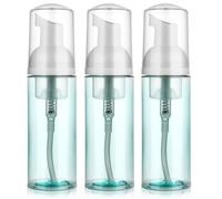 3 Pack Foam Pump Bottle Travel 60 ml/2 oz Small Size Mousse Foaming Soap Dispenser, Clear Plastic Foam Soap Dispenser Mini Empty Refillable Pump Containers (Green)