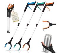 3 Pack Foldable Grabber Reacher Tool for Seniors,32" Reacher Grabber Pickup Tool,Long Handy Trash Claw Grabber Tool,Lightweight Reaching Tool Pickup Grabber for Garden Nabber,Litter Picker,3 Colors