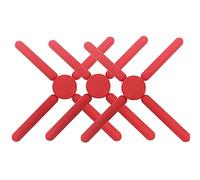 3/Pack Foldable Trivets Silicone, FENGCHEN Folding Trivets, Non-Slip Collapsible Cross Compact Design Expandable Silicone Pot Holder,Red