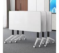 3 Pack Folding Conference Table Set Mobile Office Desk Multifunctional Computer Desk for Meeting Room Classroom White Color 120x50x75cm SpaceSaving Design