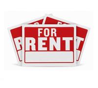 3-Pack “For Rent” Signs - 12x9 Inch Durable Plastic, Weatherproof & UV Resistant Red and White Rental Signs for Windows, Doors, or Fences