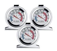 3 Pack Fridge Freezer Thermometer with Dual-Scale for Freezer Refrigerator Cooler Hooks or Stands Alone Thermometers Classic Design Stainless Steel