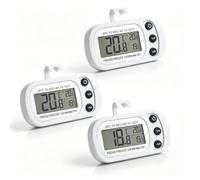 3 Pack Fridge Thermometer Digital, Large LCD Display Refrigerator Freezer Thermometer with Min Max Memory Function, Waterproof Fridge Temperature Gauge in °C/°F for Home Kitchen Commercial Use