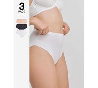 3 Pack Full Fit Modal Knickers Black/White/Almond 26
