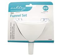 3 Pack Funnel Set, 7cm, 9cm & 10.5cm, Plastic Funnel, Food Safe, Kitchen, Non Toxic, Non-Toxic Food Grade Plastic - Funnels for Filling Bottles or Containers